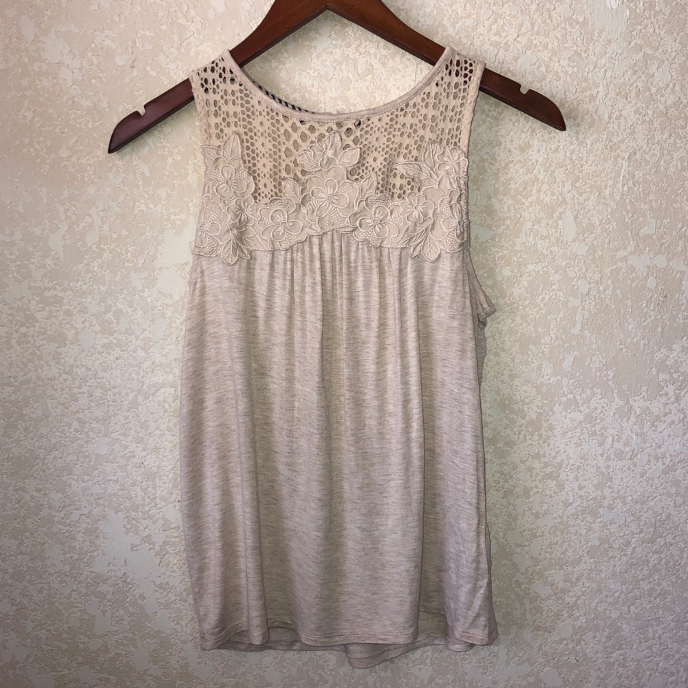 Tank top with crochet detailing